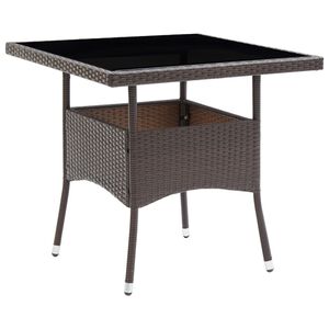 vidaXL havebord polyrattan brun