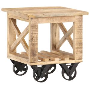 vidaXL sidebord med hjul 40x40x42 cm ru mangotr&aelig;