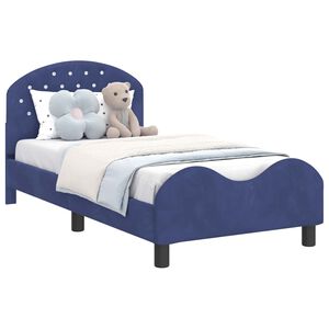 vidaXL B&oslash;rnesengestel med hovedg&aelig;rde Politi bl&aring; 80 x 160 cm Fl&oslash;jl