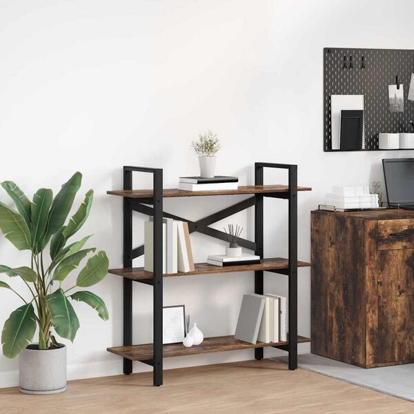 vidaXL Bogreol R&oslash;get eg 100 x 33,5 x 102 cm Konstrueret tr&aelig;