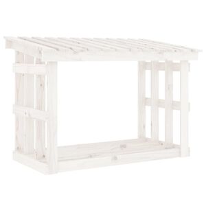 vidaXL br&aelig;ndestativ 108x64,5x77 cm massivt fyrretr&aelig; hvid
