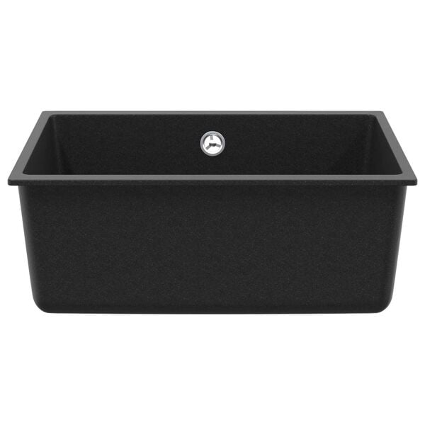 vidaXL Vask Sort 530 x 460 mm 80% Kvarts og 20% Resin