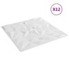 vidaXL V&aelig;gpaneler 12 pcs Hvid 50 x 50 cm XPS Skum