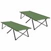 vidaXL Foldende Camping Seng 2 stk. Gr&oslash;n 206 x 76 x 74 cm