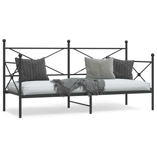 vidaXL daybed uden madras 75x190 cm st&aring;l sort
