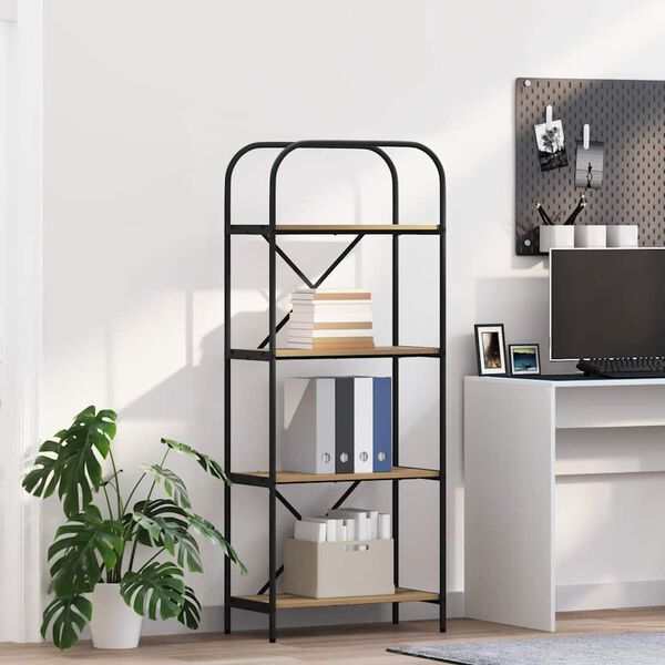 vidaXL Bogreol Artisan Egetr&aelig; 60 x 30 x 146 cm Konstrueret tr&aelig;