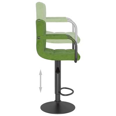 vidaXL barstole 2 stk. fløjl lysegrøn