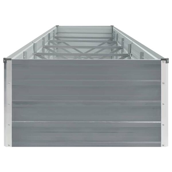 vidaXL forh&oslash;jet plantekasse 480x80x45 cm galvaniseret st&aring;l gr&aring;