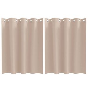 vidaXL M&oslash;rkl&aelig;gningsgardiner med ringe 2 pcs Gr&aring;brun 140 x 140 cm
