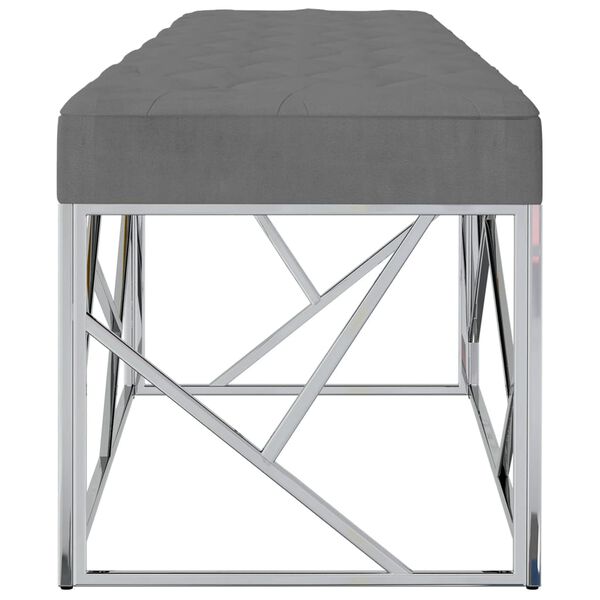 vidaXL b&aelig;nk 97 cm fl&oslash;jl og rustfrit st&aring;l m&oslash;rkegr&aring;