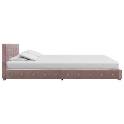 vidaXL seng med madras i memoryskum 140 x 200 cm pink fløjl