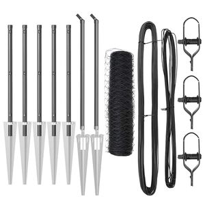 vidaXL Sekskantet hegn med stolpe 10 x 0,6 m PVC-belagt st&aring;l Gr&aring; Mesh