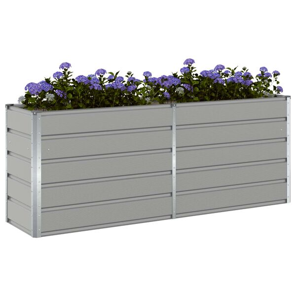 vidaXL Plantekasse Lysegr&aring; 480 x 50 x 45 cm Galvaniseret st&aring;l