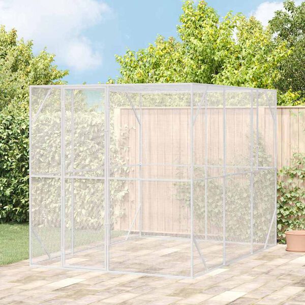 vidaXL Fuglebur Antracit 210 x 304 x 213 cm Galvaniseret st&aring;l