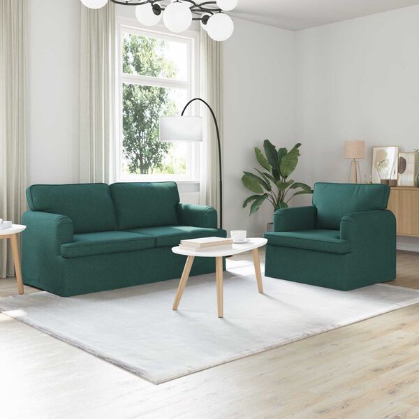 vidaXL Sofa 2 pcs M&oslash;rkegr&oslash;n