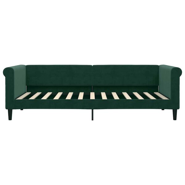 vidaXL daybed 90x200 cm velour m&oslash;rkegr&oslash;n