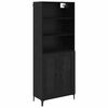 vidaXL Highboard Sort eg 69,5 x 34 x 180 cm Konstrueret tr&aelig;