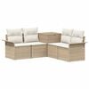 vidaXL Sofa S&aelig;t 5 stk. Beige og cremehvid Poly Rattan og St&aring;l