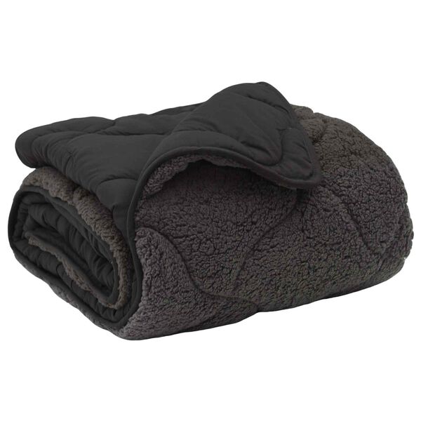 vidaXL Hel&aring;rs dyne Antracit 220 x 260 cm Mikrofiber og Teddy fleece