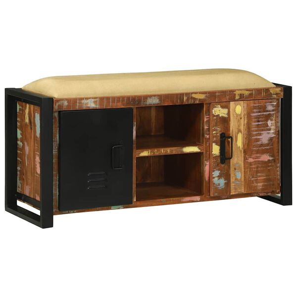 vidaXL B&aelig;nkeskab Flerfarvet 100 x 35 x 50 cm Massivt genbrugstr&aelig;