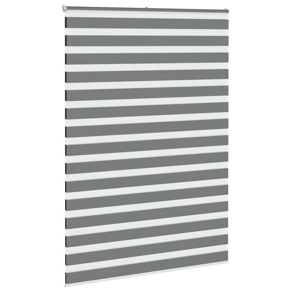 vidaXL zebragardin m&oslash;rkegr&aring; 155x200 cm stofbredde 150,9 cm polyester