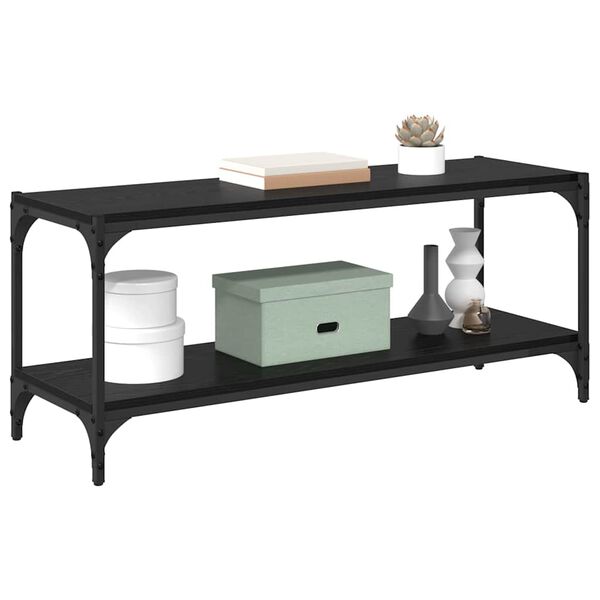 vidaXL TV-skab Sort eg 100x33x41cm Ingeni&oslash;rt tr&aelig; og jern