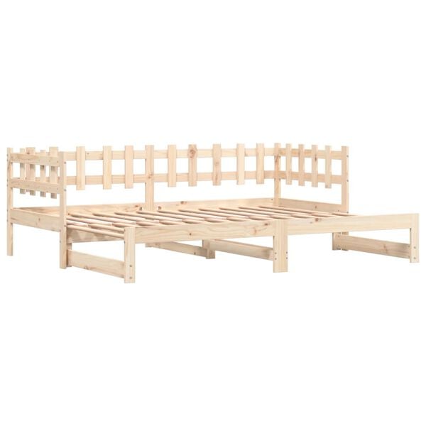 vidaXL daybed med udtræk 2x(90x200) cm massivt fyrretræ