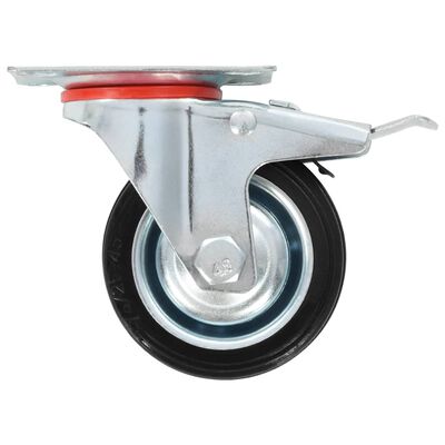 vidaXL drejehjul med dobbelte bremser 4 stk. 75 mm