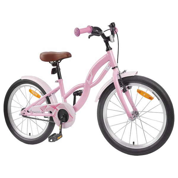 vidaXL B&oslash;rnecykel 18 tommer til 5-7 &aring;r gammel Lys pink