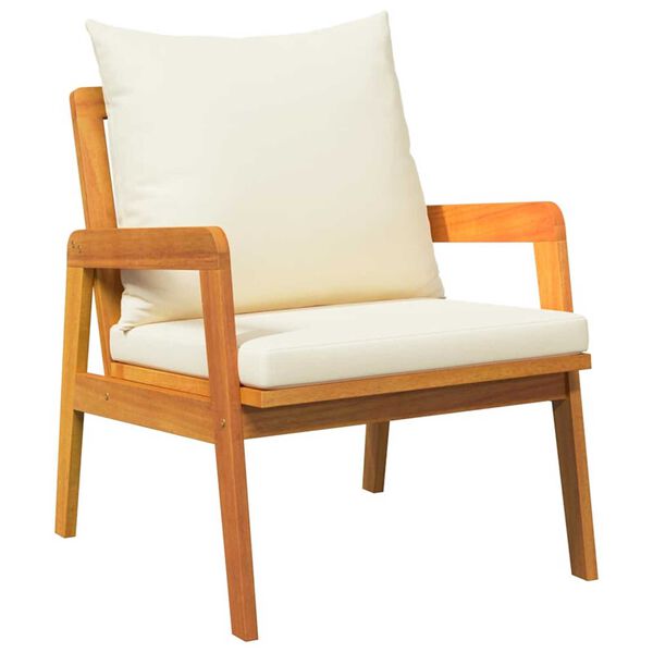 vidaXL Have Stol med pude 2 pcs Brun Massivt akacietræ