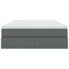 vidaXL Seng med opbevaring og madras M&oslash;rkegr&aring; 140 x 190 cm Polyester