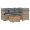vidaXL sofas&aelig;t til haven 5 dele med hynder polyrattan beige
