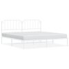 vidaXL sengeramme med sengegavl 200x200 cm metal hvid