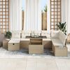 vidaXL Havesofa S&aelig;t 11 pcs Beige Poly rattan