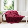 vidaXL Faux Kanin Pels T&aelig;ppe Olite 4 pcs Bordeaux R&oslash;d 150 x 220 cm