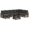 vidaXL Havesofa S&aelig;t 9 stk. Gr&aring; og M&oslash;rkegr&aring; polyrattan