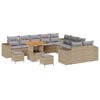 vidaXL Havesofa S&aelig;t med pude 13 pcs Beige og lys gr&aring; polyrattan
