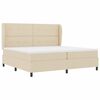 vidaXL Box spring seng med madras Creme 200 x 200 cm Stof