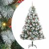 vidaXL Kunstigt juletr&aelig; Gr&oslash;n og hvid 210 cm PVC og metal og plast