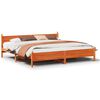 vidaXL sengeramme uden madras 200x200 cm massivt fyrretr&aelig; gyldenbrun