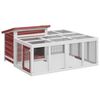 vidaXL kaninbur 144x123x67,5 cm massivt fyrretr&aelig; mokkafarvet