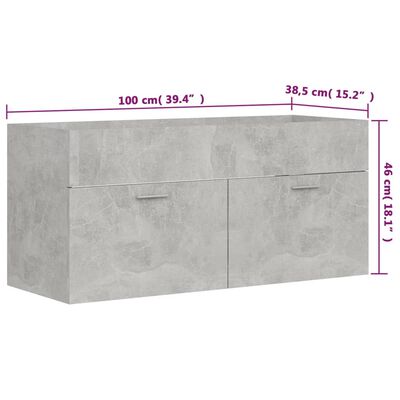 vidaXL badeværelsesmøbelsæt konstrueret træ betongrå