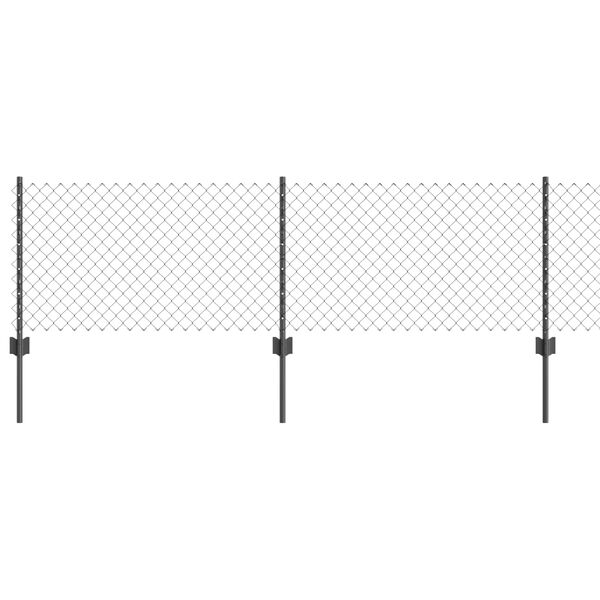 vidaXL Hegn med post Gr&aring; 0,6 x 10 m St&aring;l og PVC
