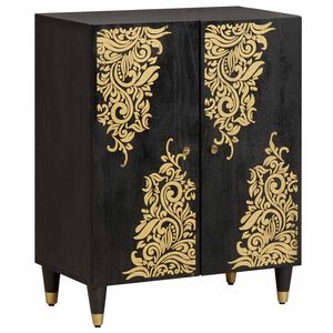 vidaXL Sideboard Sort 60 x 33 x 75 cm Massivt mangotr&aelig;