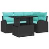 vidaXL Havesofa S&aelig;t med pude med opbevaring 5 pcs Sort Poly rattan
