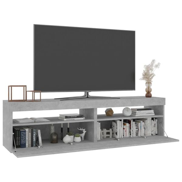 vidaXL tv-borde 2 stk. med LED-lys 75x35x40 cm betongr&aring;