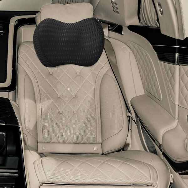 vidaXL Hals Pude Enfarvet Sort 30,5 x 21,5 x 13 cm Memory Skum