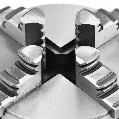 vidaXL selv-centrerende patron til drejebænk 4 kæber 80 mm stål