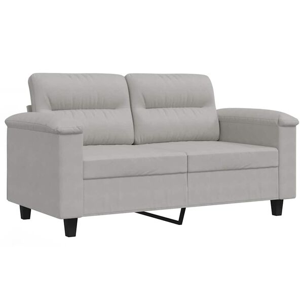 vidaXL 2-personers sofa 120 cm mikrofiberstof lysegr&aring;