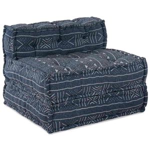 vidaXL Modulsofa Indigo Print 70 x 70 x 56 cm Stof